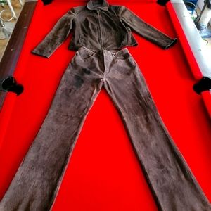 Suede leather pants and suede leather jacket- a set